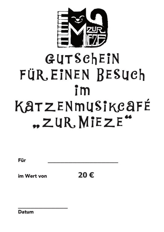 Geschenkgutschein im Wert von 20 €